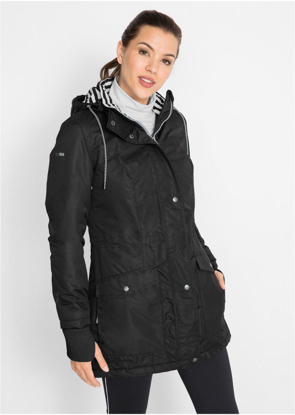 CZARNA KURTKA PARKA KAPTUR W01__XXL