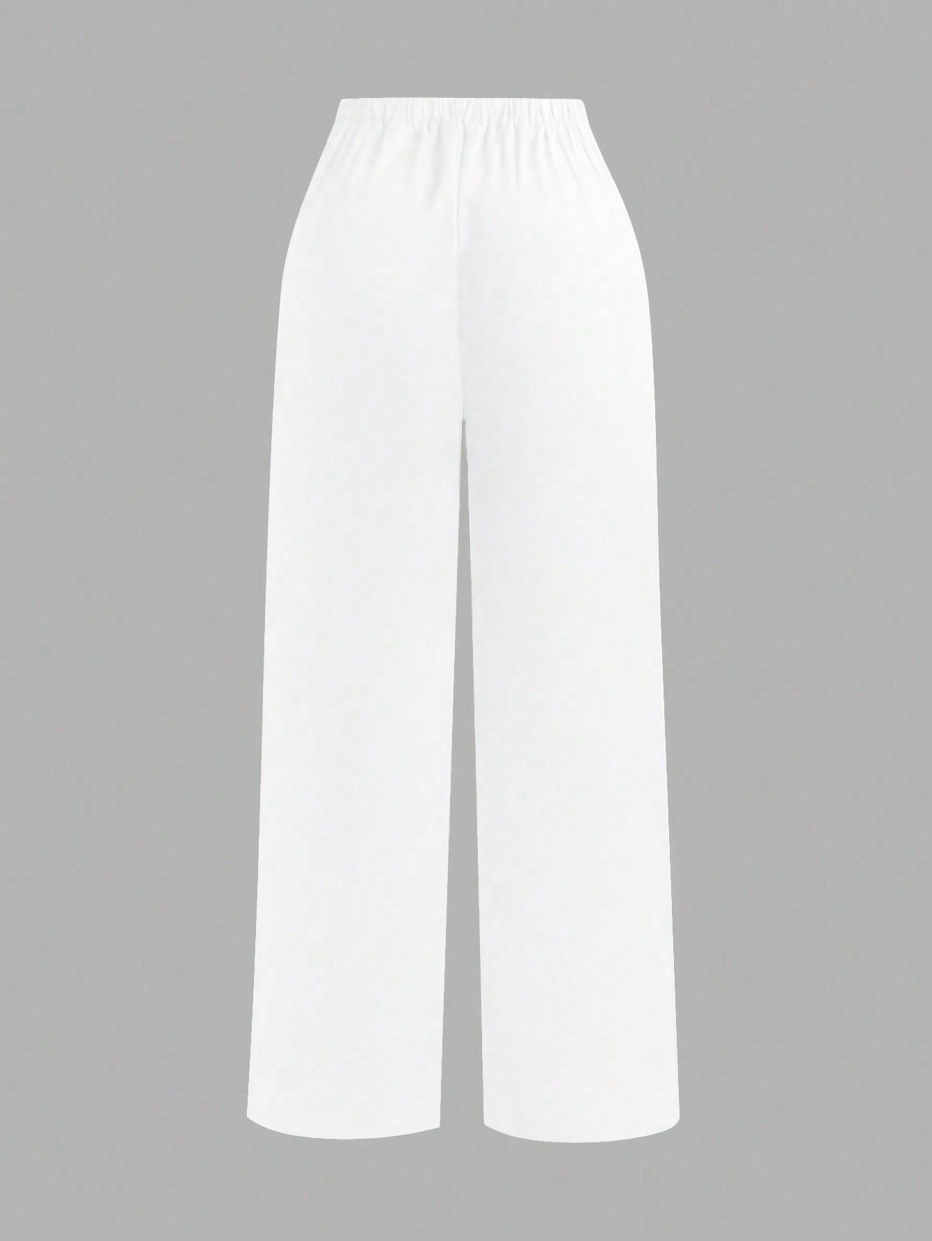 SHEIN BIAŁE PROSTE SPODNIE S06__48