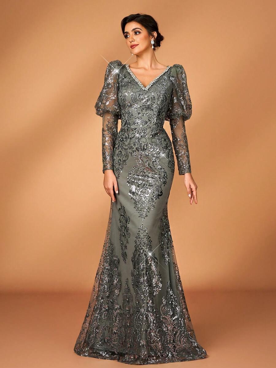 SERIN SZARA MAXI SUKIENKA S09__L