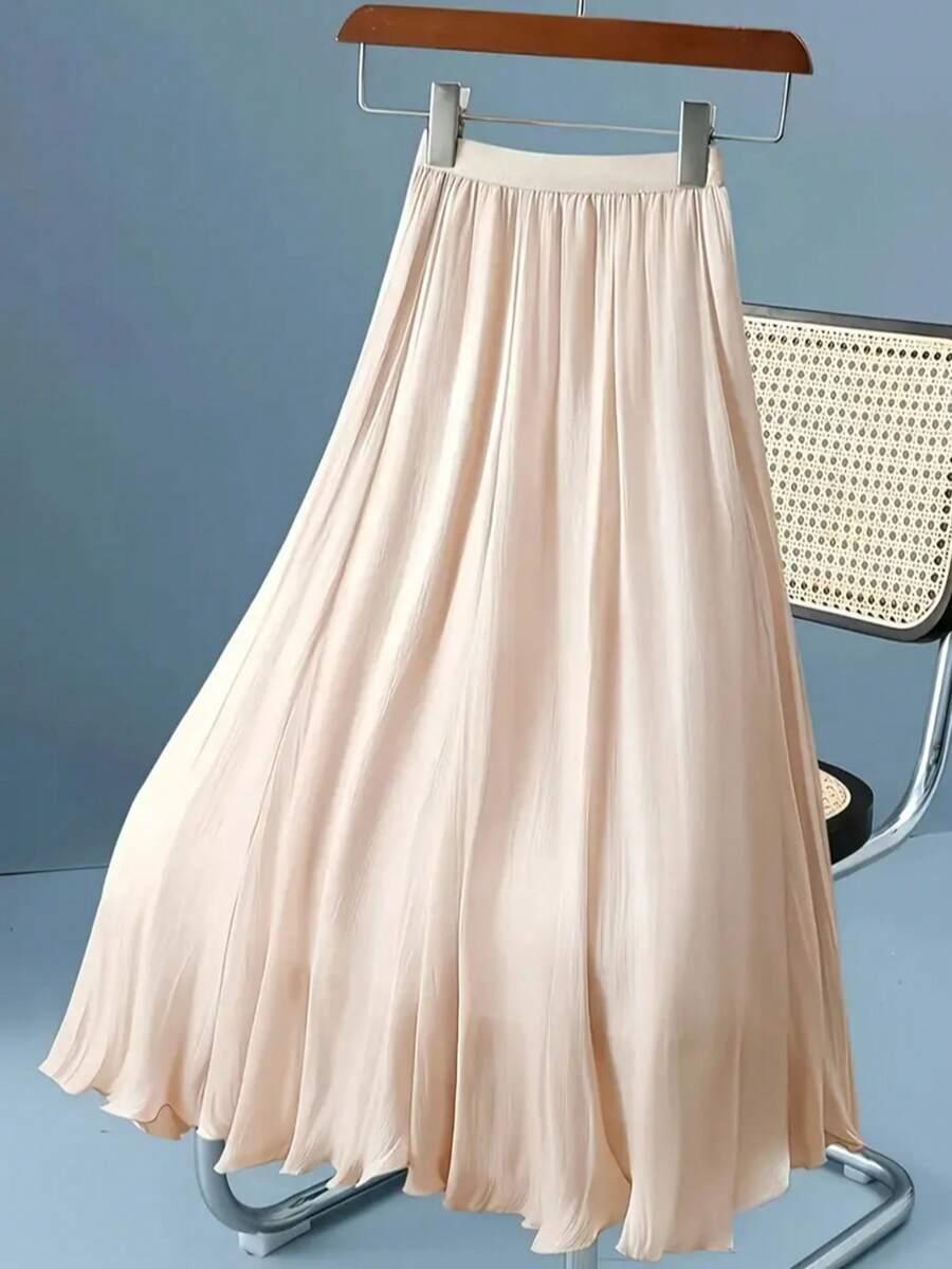 SHEIN BEŻOWA MAXI SPÓDNICA S06__L
