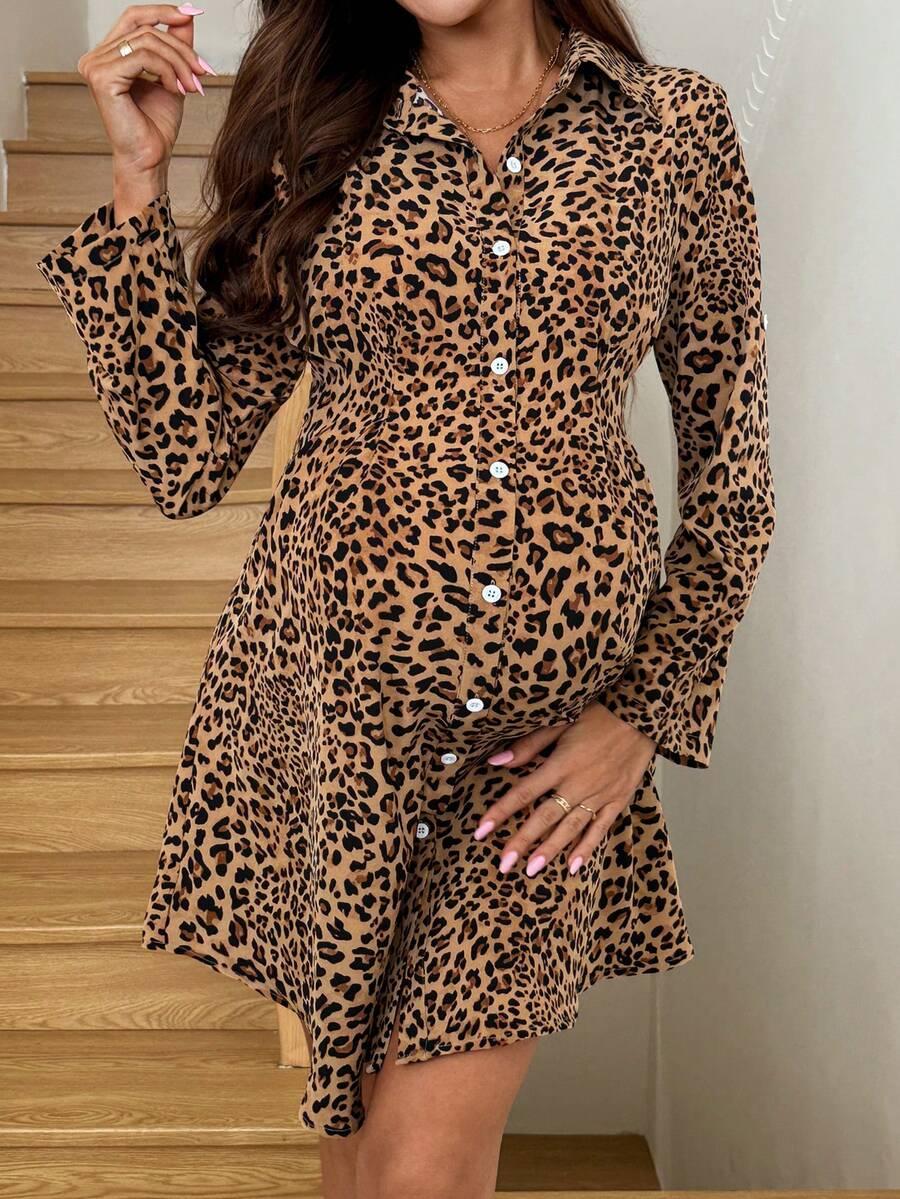 SHEIN CIĄŻOWA SUKIENKA ANIMAL PRINT S06__M