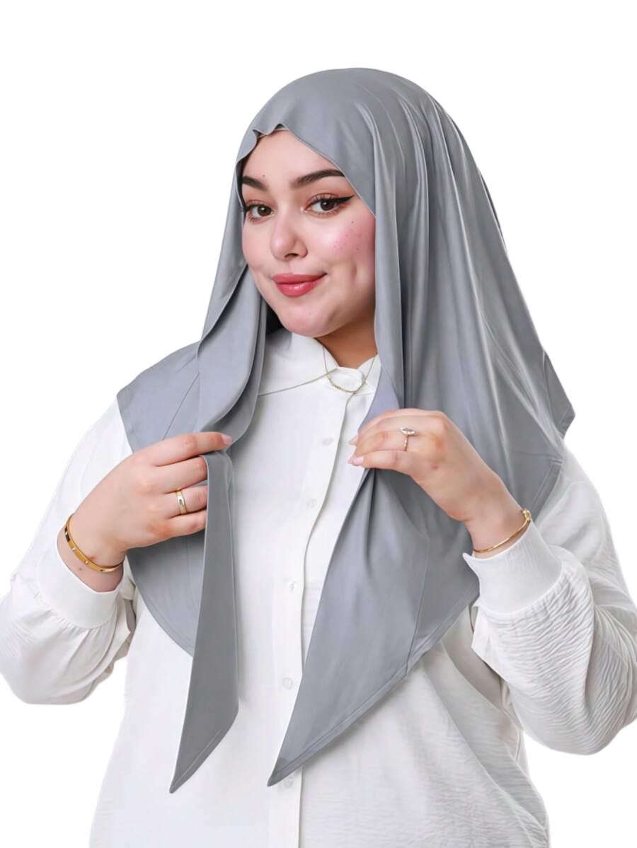 SHEIN SZARA CHUSTA NA GŁOWĘ S07__