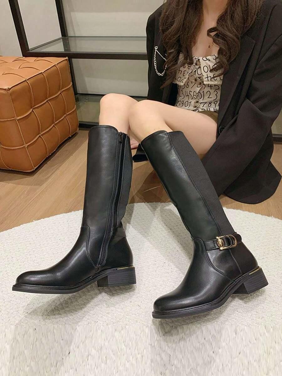 SHEIN CZARNE KOZAKI IMITACJA SKÓRY W01__39