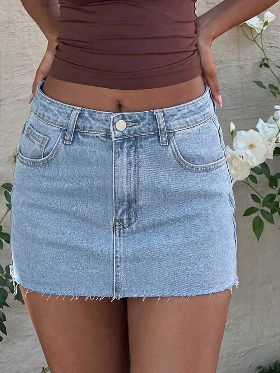SHEIN MINI SPÓDNICA JEANSOWA S06__S