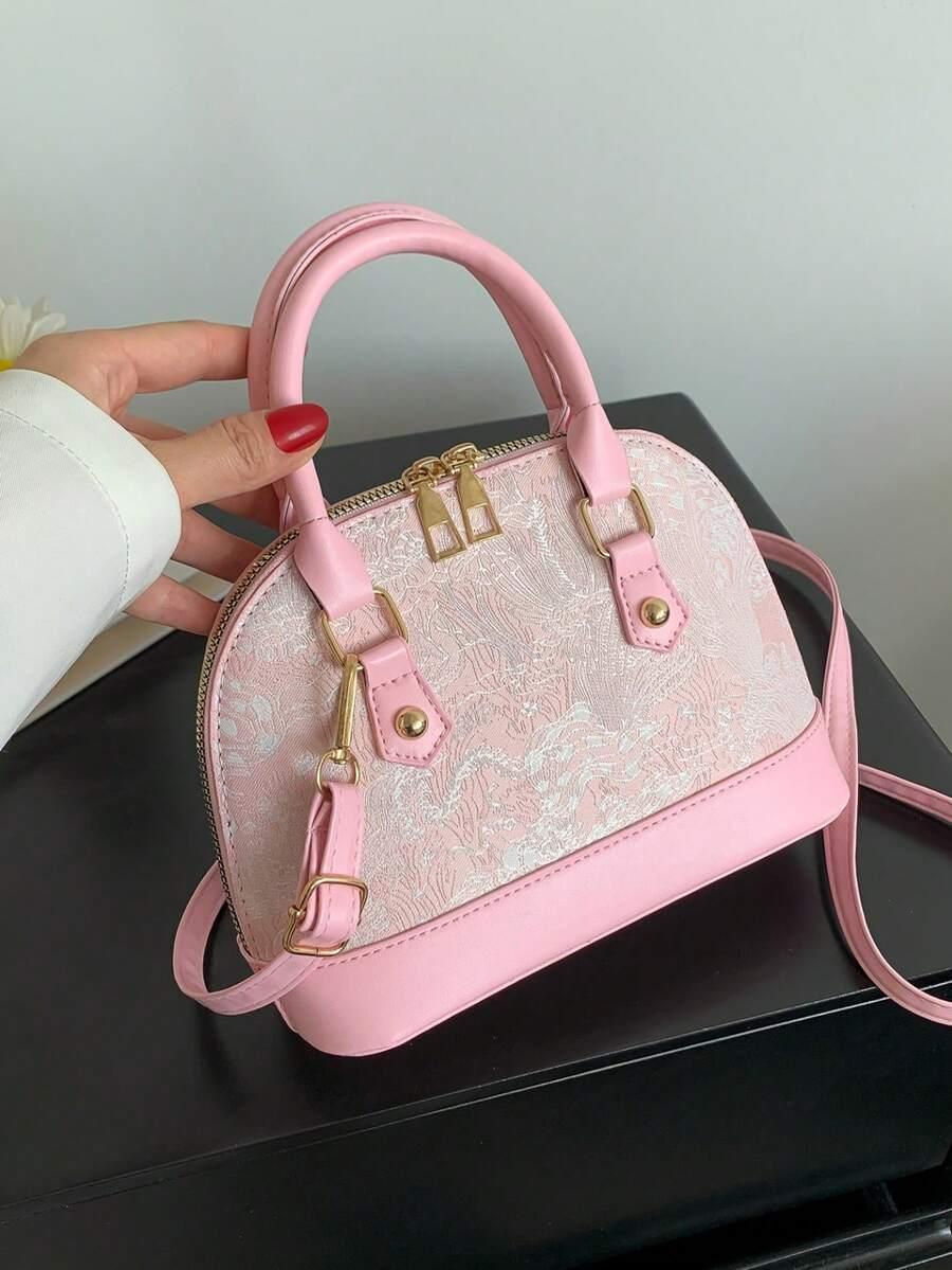 SHEIN RÓŻOWA TOREBKA WZÓR S07__21X15,5