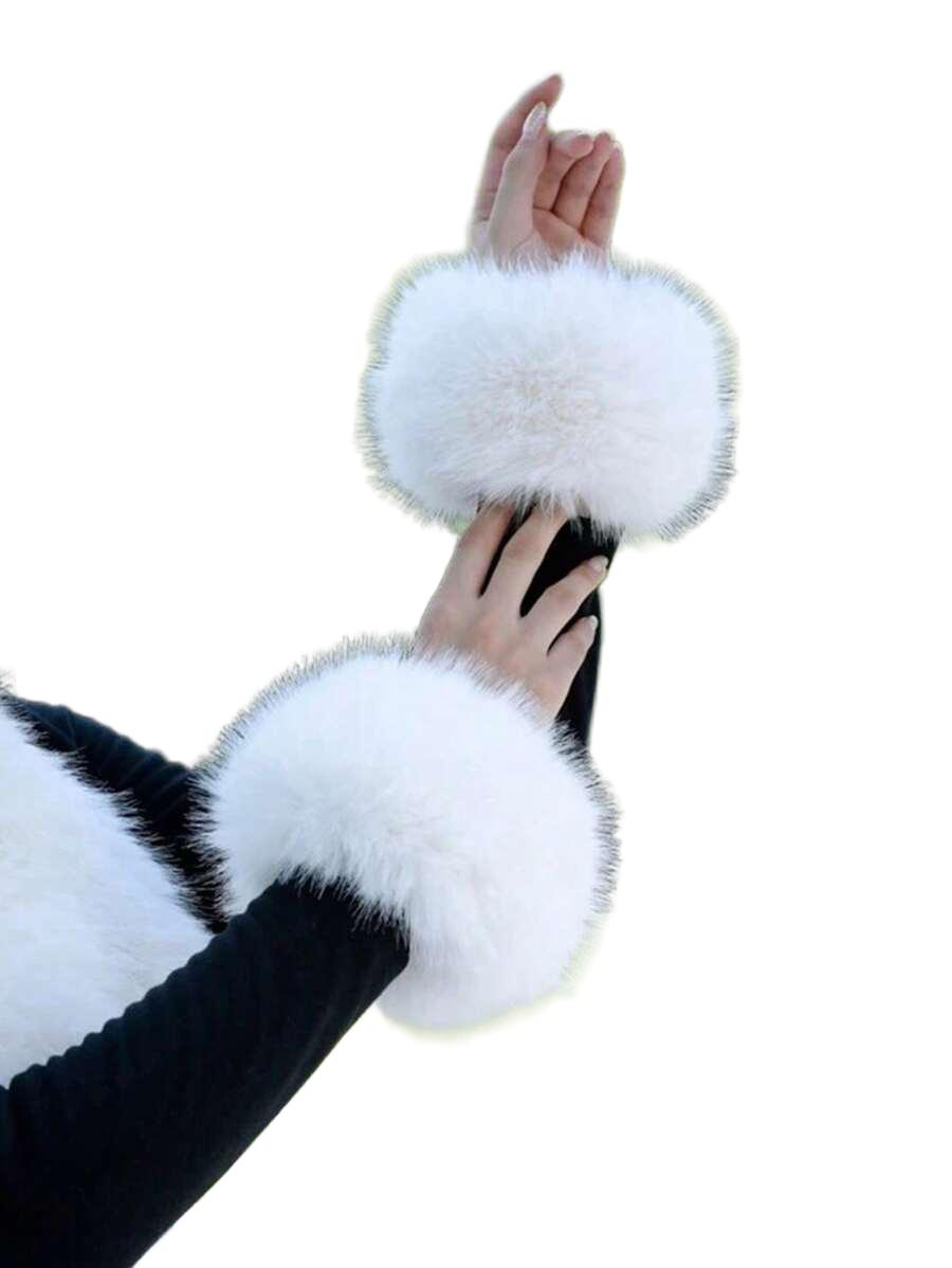 SHEIN BIAŁE OCIEPLACZE NA RĘCĘ W01