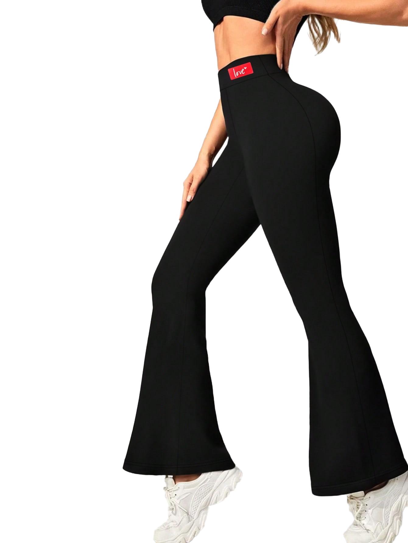 SHEIN CZARNE LEGGINSY DZWONY S06__S