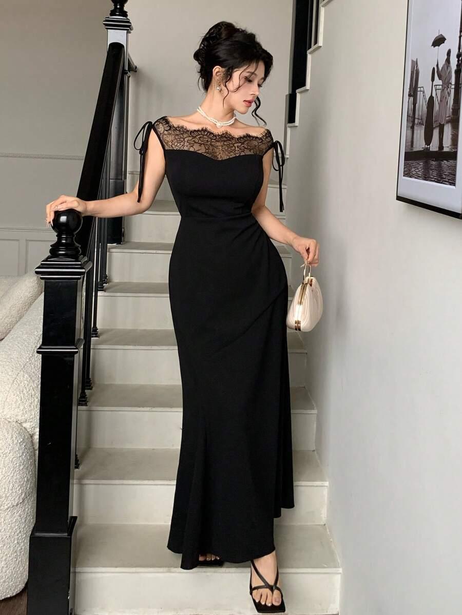 SHEIN CZARNA MAXI SUKIENKA S06__XL