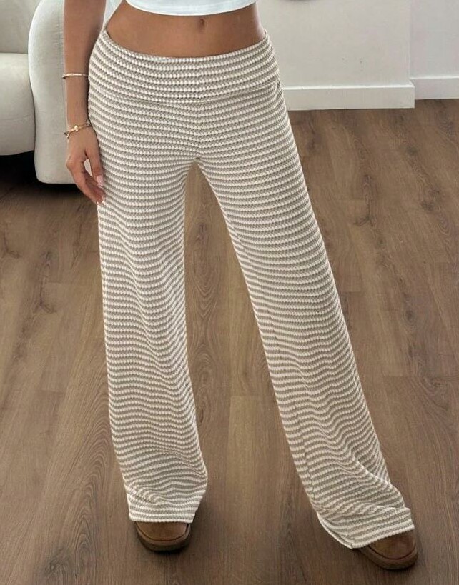 SHEIN SPODNIE PROSTA NOGAWKA WZÓR PASKI S06__XS
