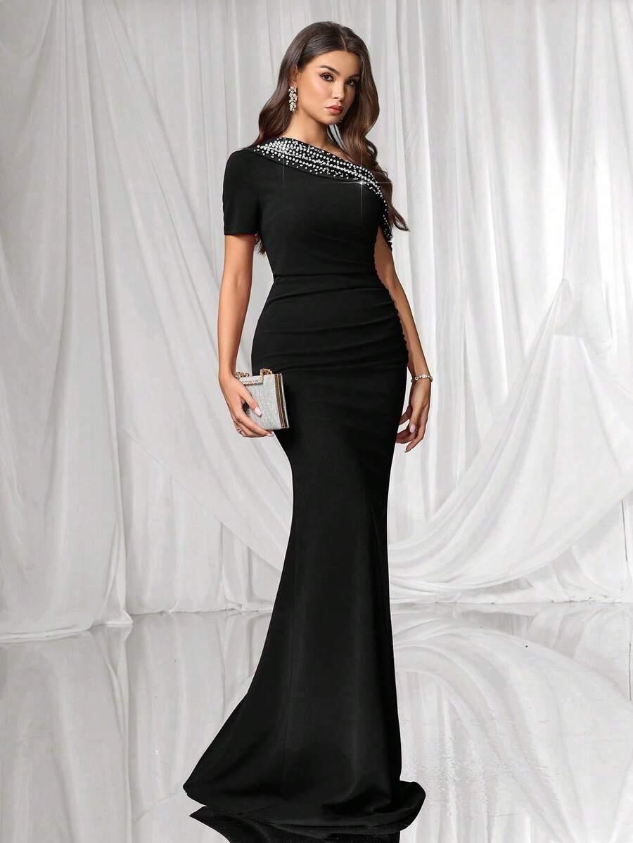 COUTIVA CZARNA MAXI SUKIENKA S06__M