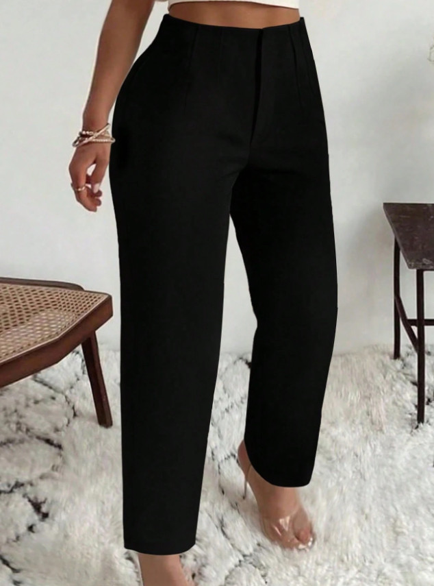 SHEIN CZARNE SPODNIE ZAMEK S06__46