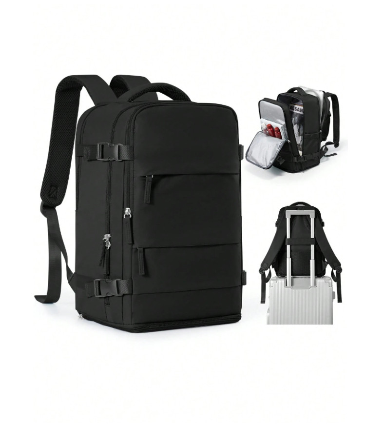 SHEIN CZARNY PODRÓŻNY PLECAK S07__36 X 45 CM