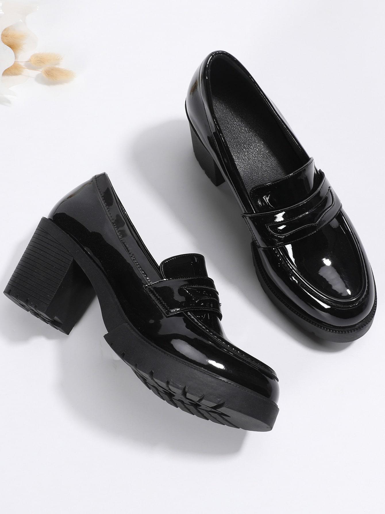 SHEIN CZARNE MOKASYNY NA OBCASIE S06__39