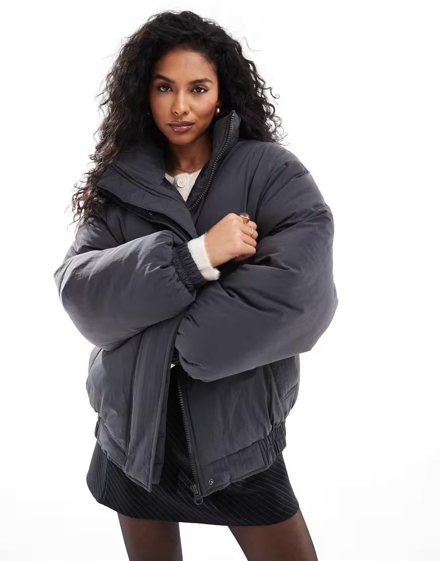CZARNA KURTKA BOMBER ZIP W01__S/M