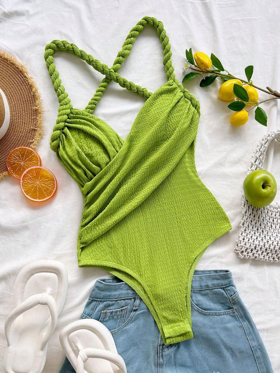 SHEIN ZIELONE BODY NA RAMIĄCZKACH S06__XS
