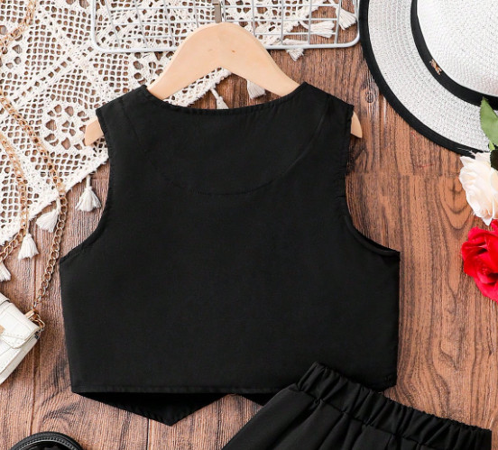 SHEIN CZARNA KAMIZELKA GUZIKI S09__110-116