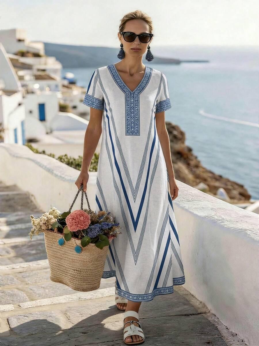 BREEZAYA MAXI SUKIENKA Z KRÓTKIM RĘKAWEM S06__XL