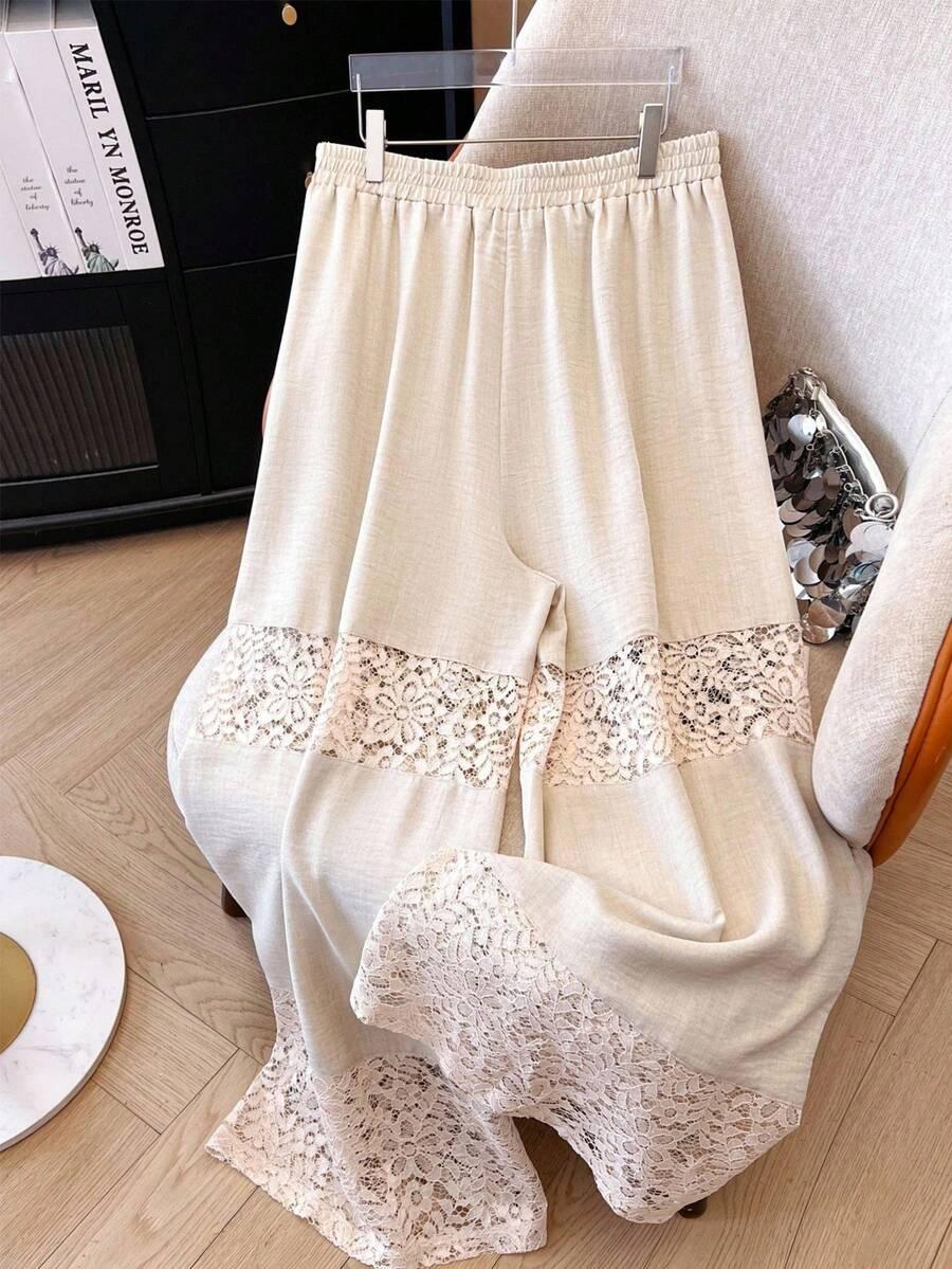 SHEIN DŁUGIE SPODNIE KORONKA S06__48