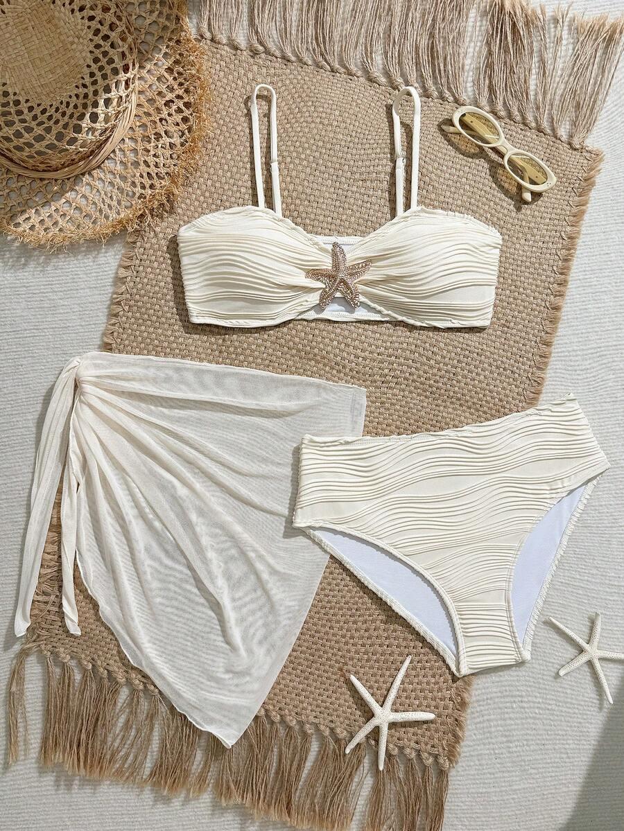 SHEIN 3-CZĘŚCIOWY STRÓJ KĄPIELOWY ZESTAW S09__164/170