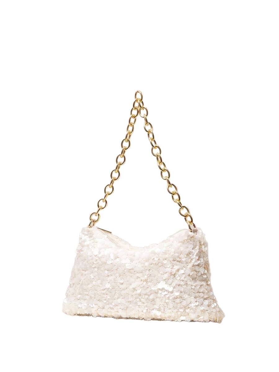 SHEIN BIAŁA TOREBKA ZDOBIENIE S07__30X14CM