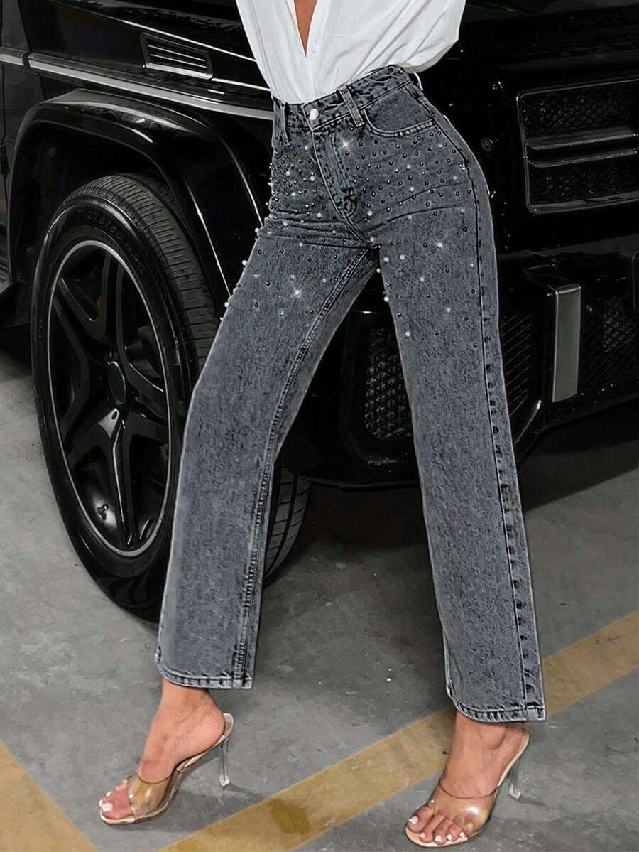 SHEIN SZARE SPODNIE JEANS