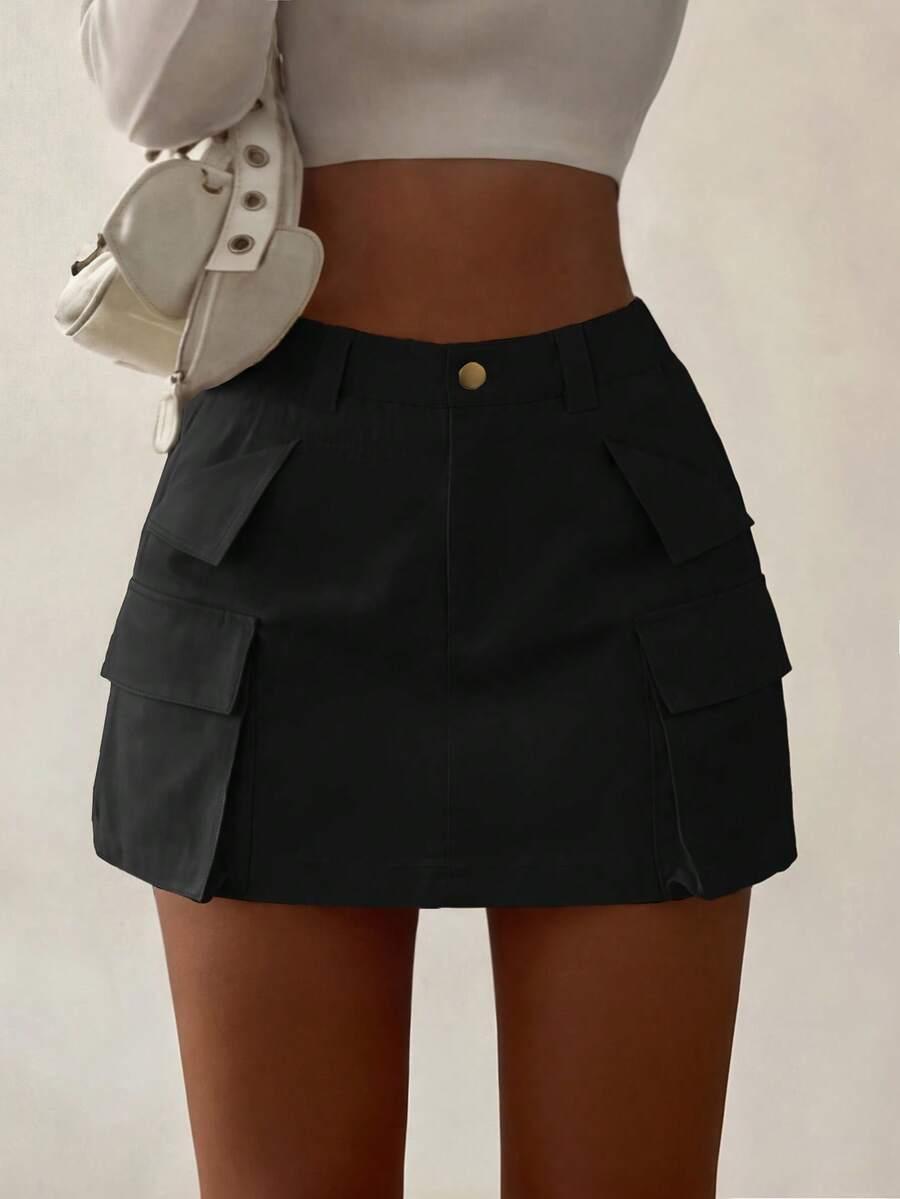 SHEIN CZARNA MINI SPÓDNICA S06__L