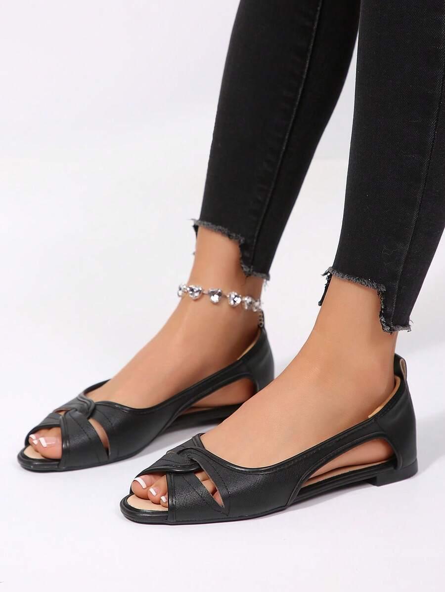 SHEIN WSUWANE CZARNE BALERINY S06__40,5