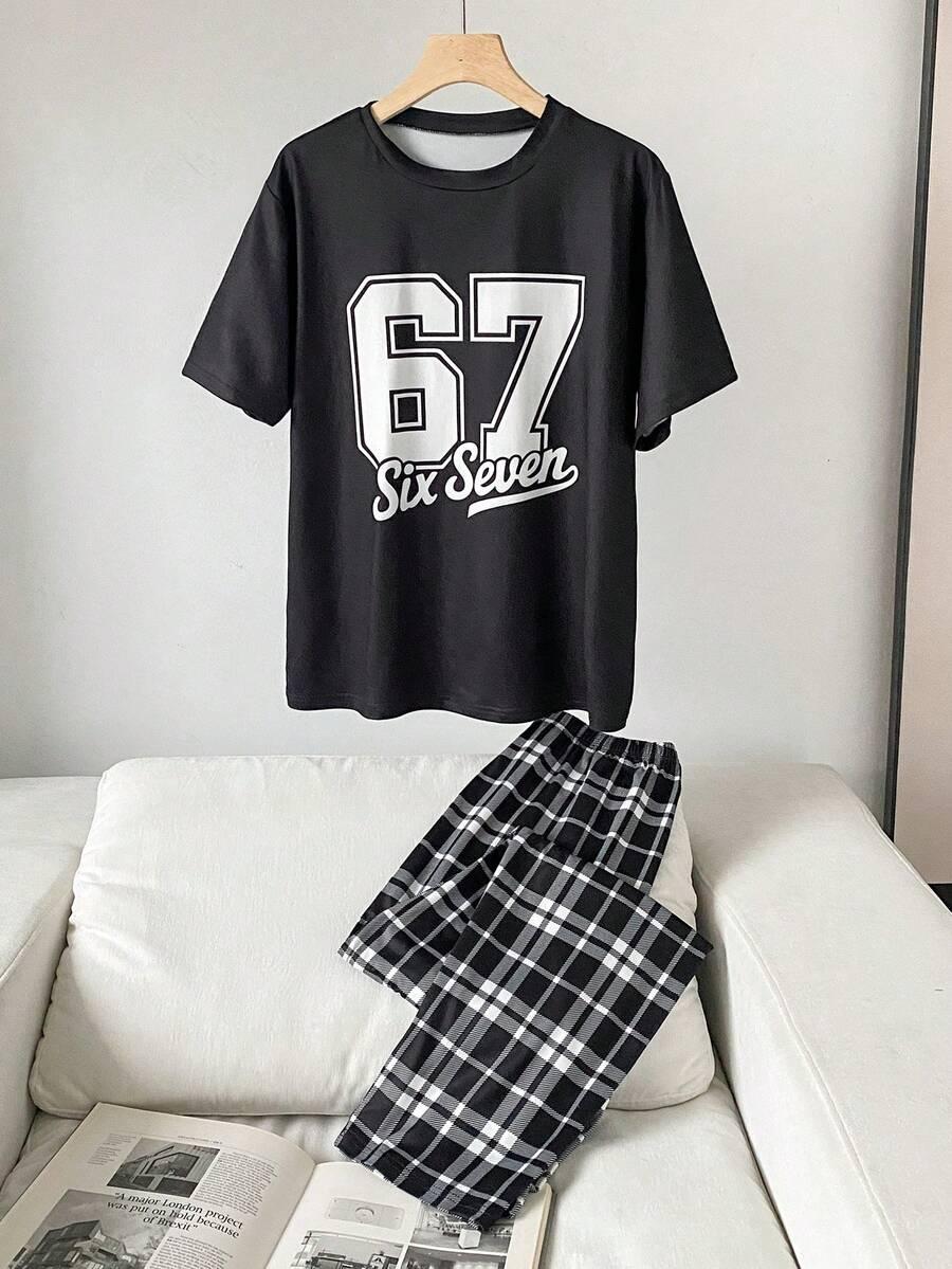 SHEIN T-SHIRT SPODNIE PIŻAMA KOMPLET S06__152-160CM