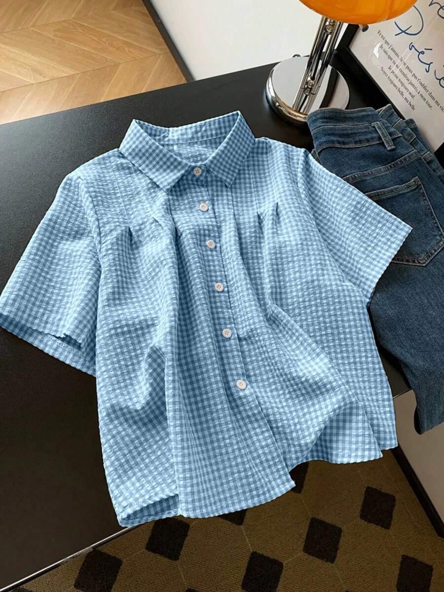 SHEIN NIEBIESKA KOSZULA KRATKA S06__XS