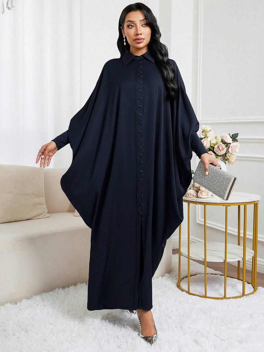 SHEIN GRANATOWA MAXI SUKIENKA S06__OS