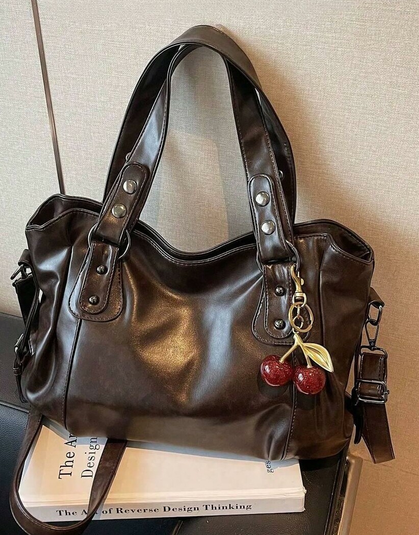 SHEIN BRĄZOWA TOREBKA IMITACJA SKÓRY S07__25X40X12