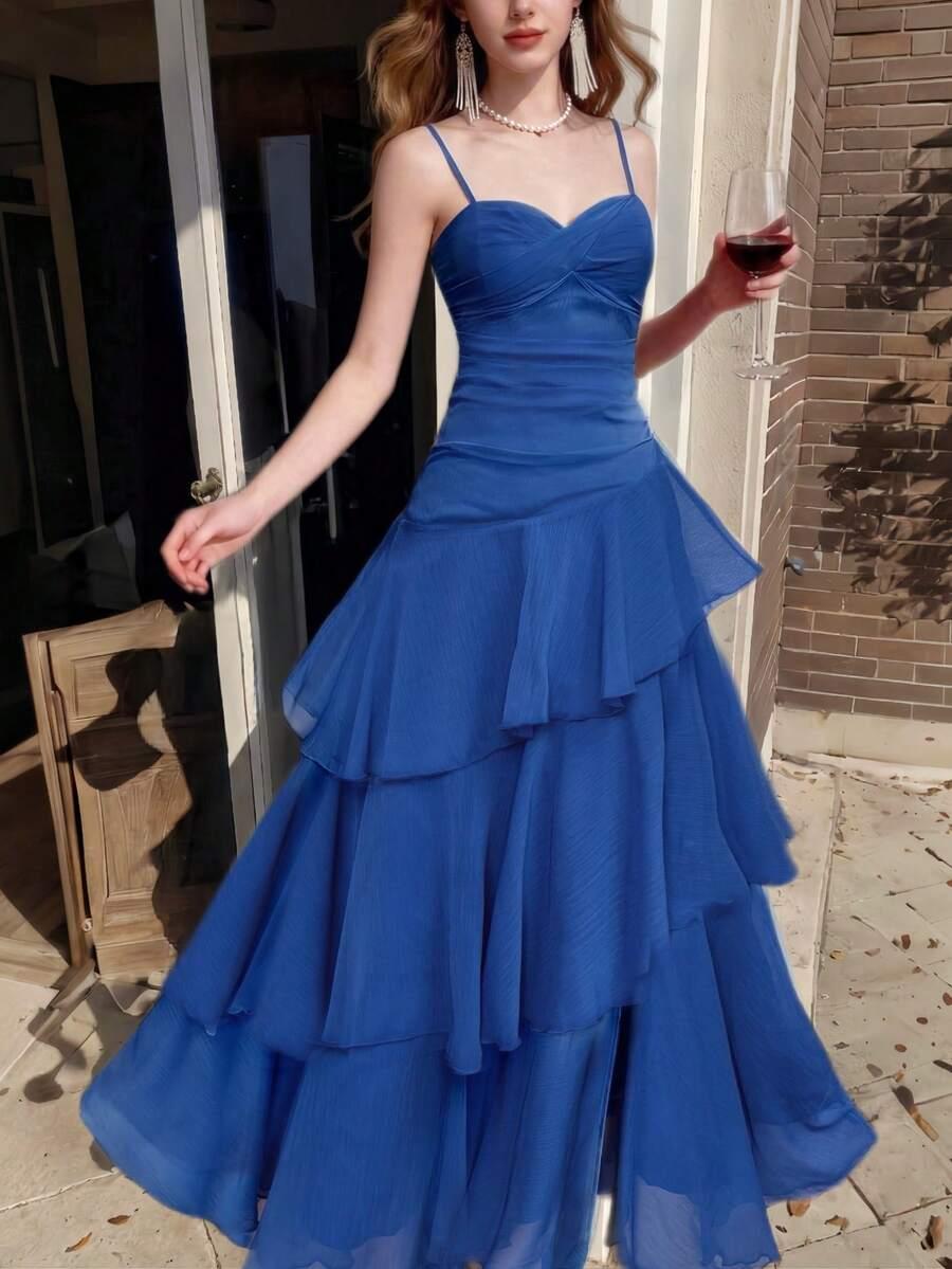 SHEIN NIEBIESKA MAXI SUKIENKA S06__S