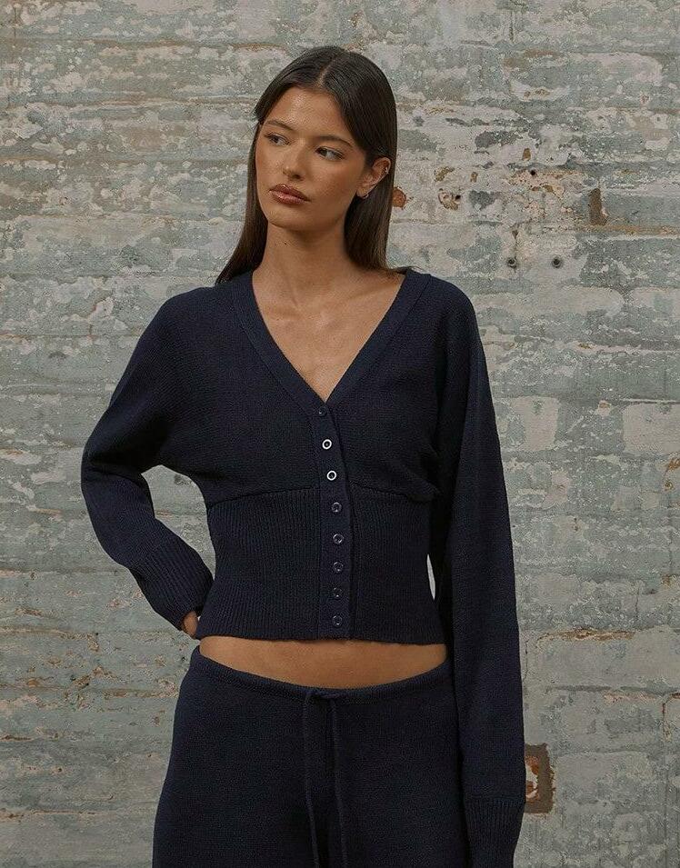 SHEIN GRANATOWY SWETER GUZIKI S06__S
