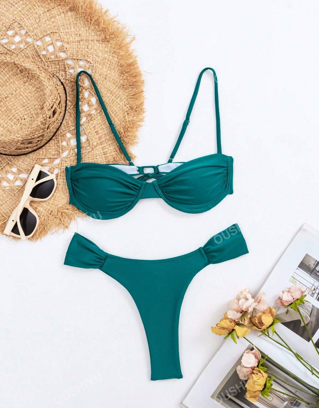SHEIN DWUCZĘŚCIOWY STRÓJ KĄPIELOWY S09__L
