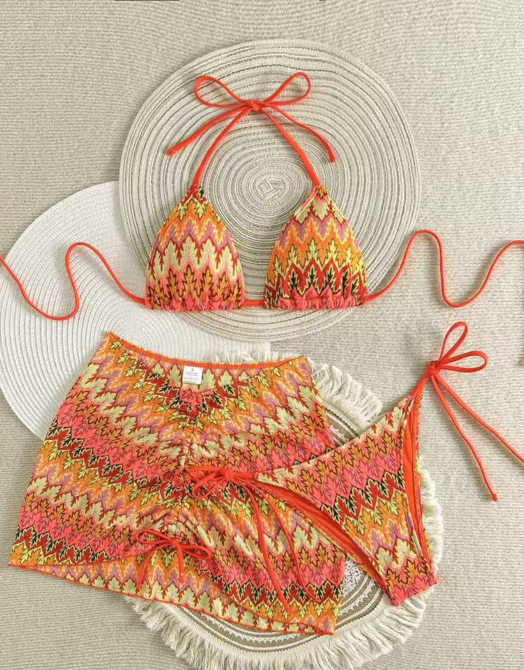 SHEIN DWUCZĘŚCIOWY STRÓJ KĄPIELOWY SARONG KOMPLET PK01__L