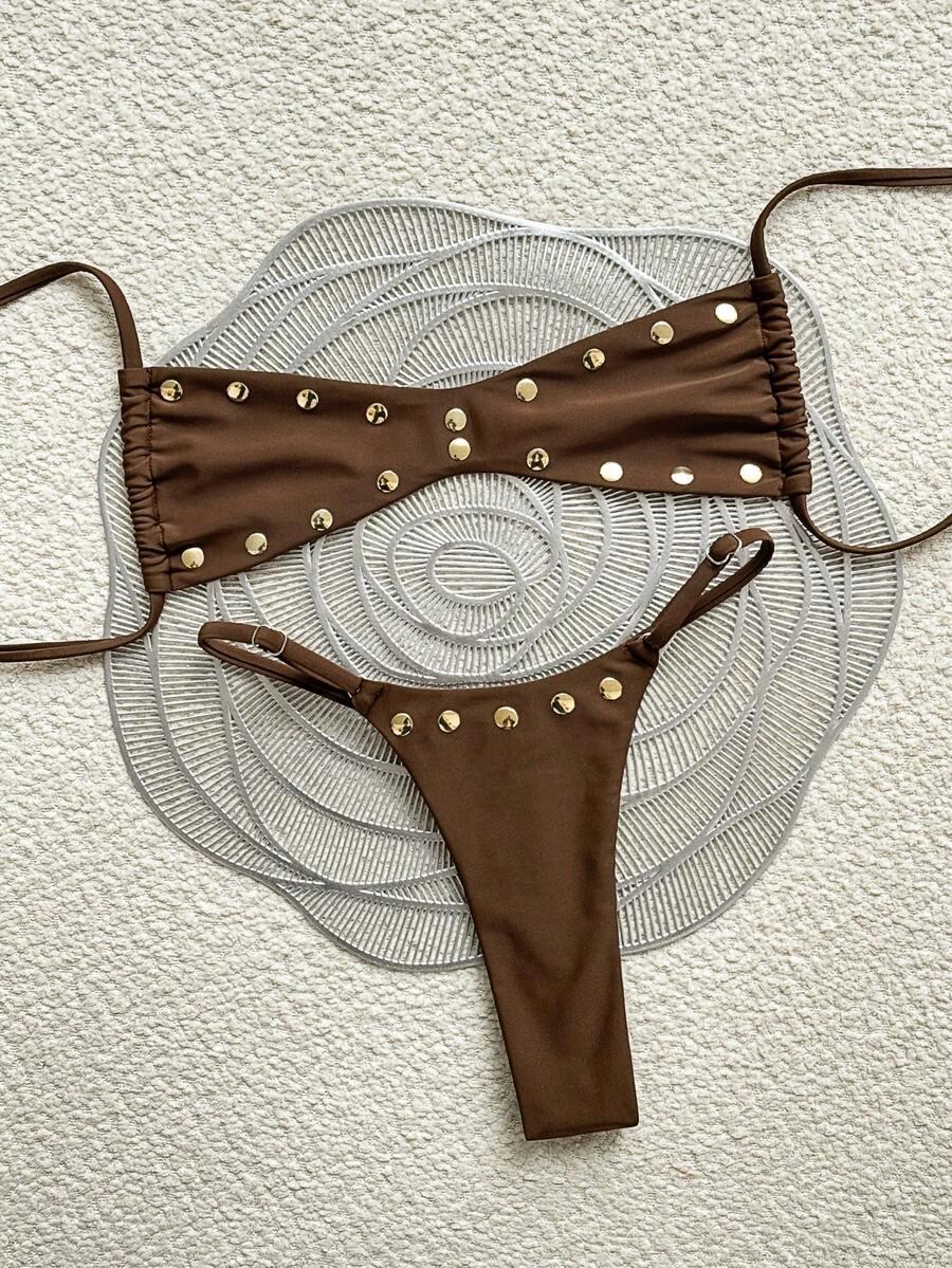 SWIM VCAY BRĄZOWY DWUCZĘŚCIOWY STRÓJ KĄPIELOWY S09__XS