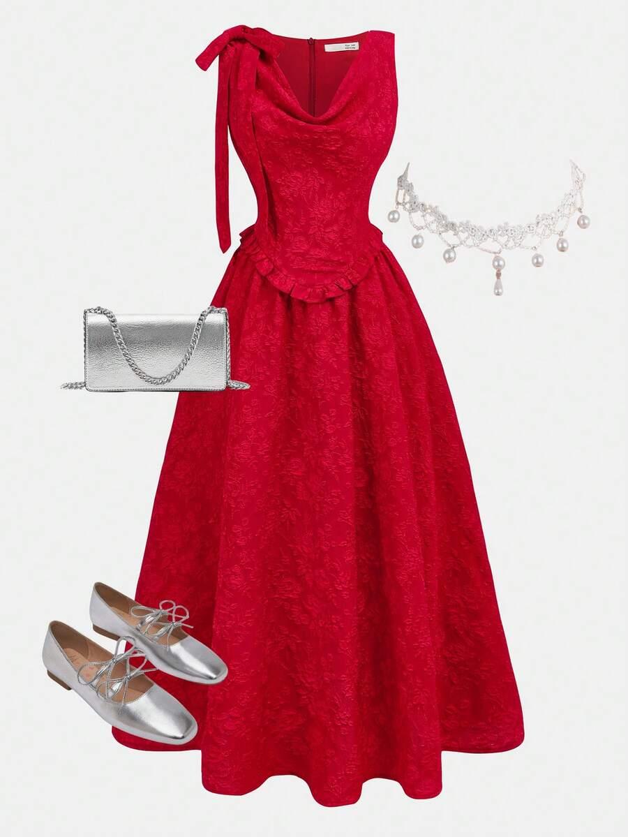 SHEIN CZERWONA MAXI SUKIENKA S06__166-172