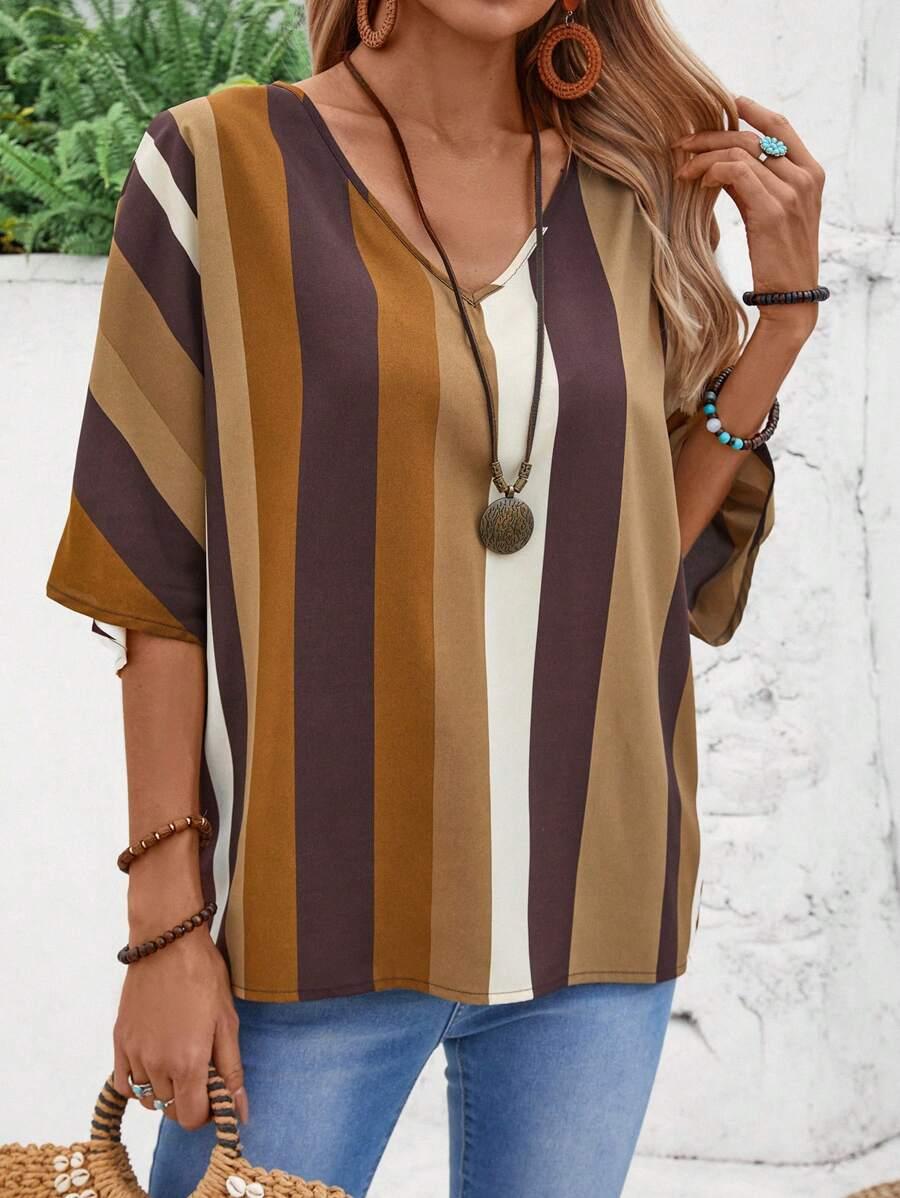 SHEIN BLUZKA V NECK S06__L