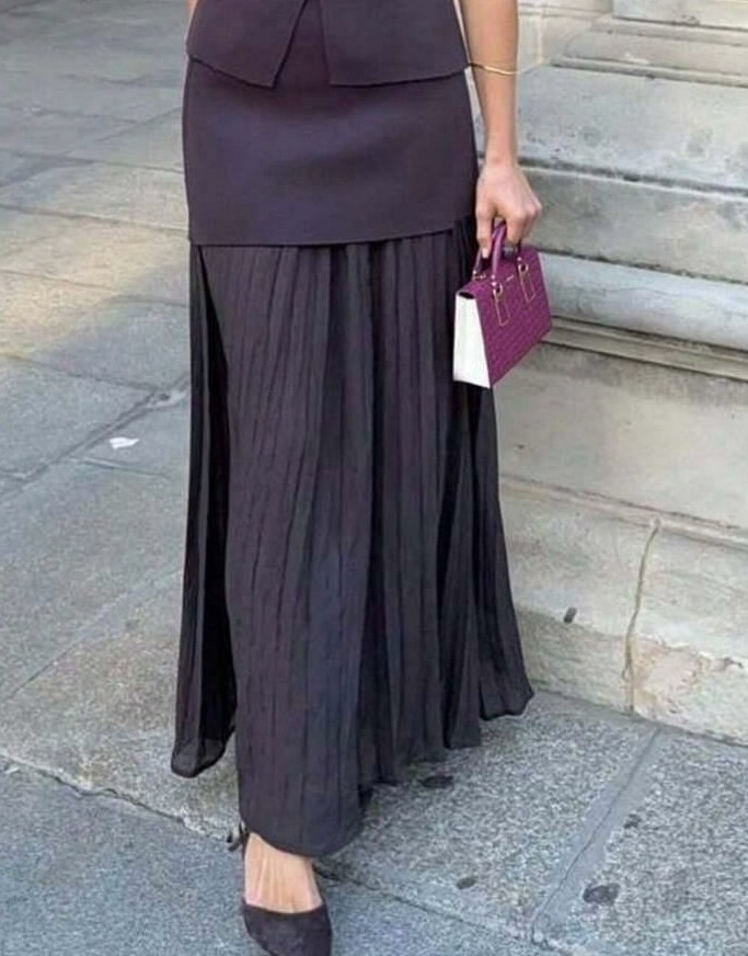 SHEIN BRĄZOWA MAXI SPÓDNICA S06__M