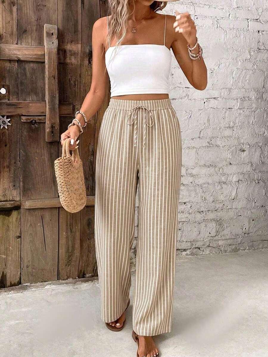 SHEIN SPODNIE W PASKI S09__XS