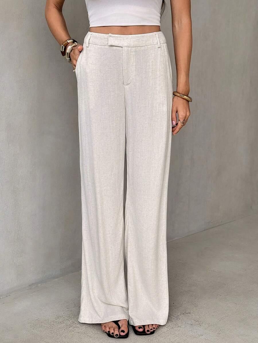 SHEIN BEŻOWE SPODNIE CASUAL S09__L