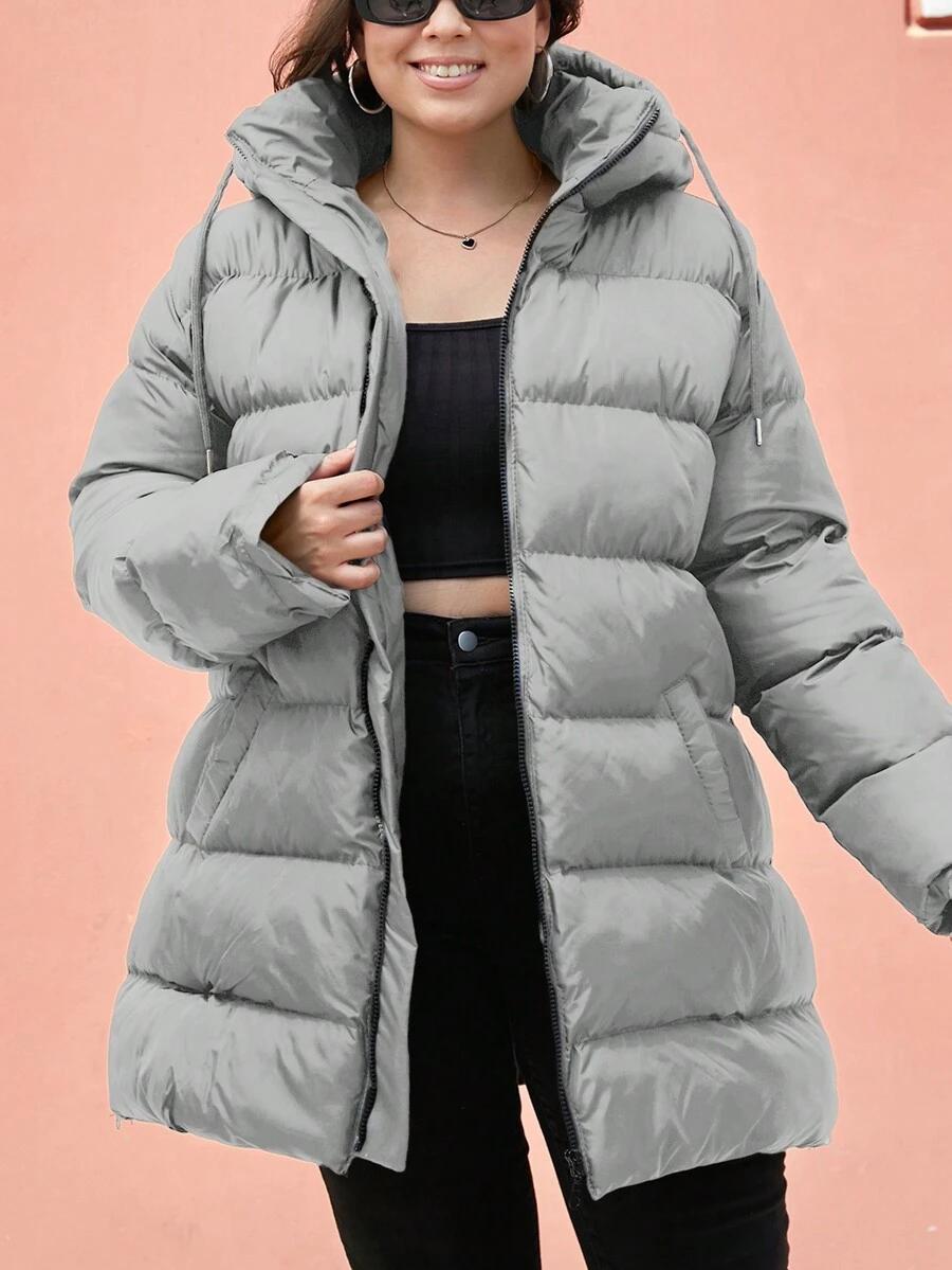 SHEIN SZARA PIKOWANA KURTKA ZAMEK W01__50