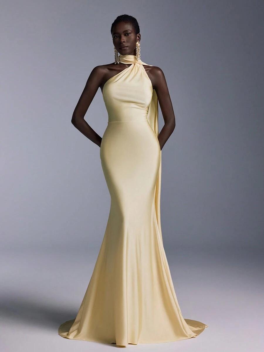 SHEIN ŻÓŁTA MAXI SUKIENKA S06__S