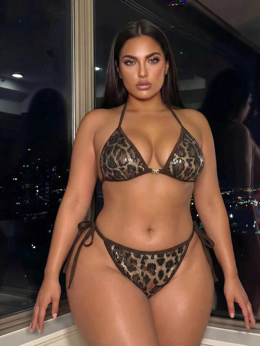 SHEIN DWUCZĘŚCIOWY STRÓJ KĄPIELOWY ANIMAL PRINT S09__XXL
