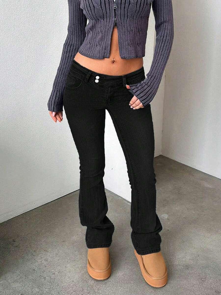 SHEIN CZARNE SPODNIE JEANS