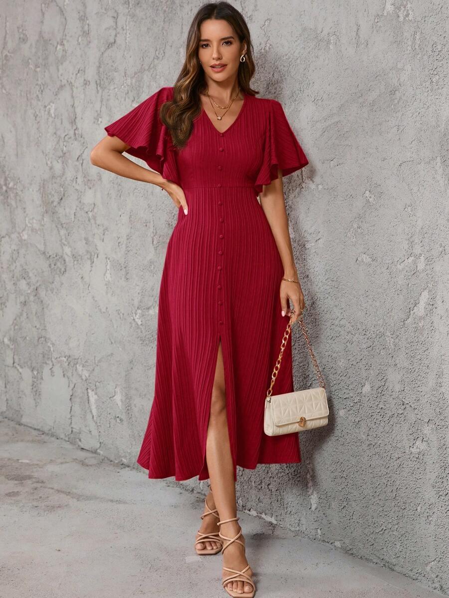 SHEIN CZERWONA MIDI SUKIENKA S06__M