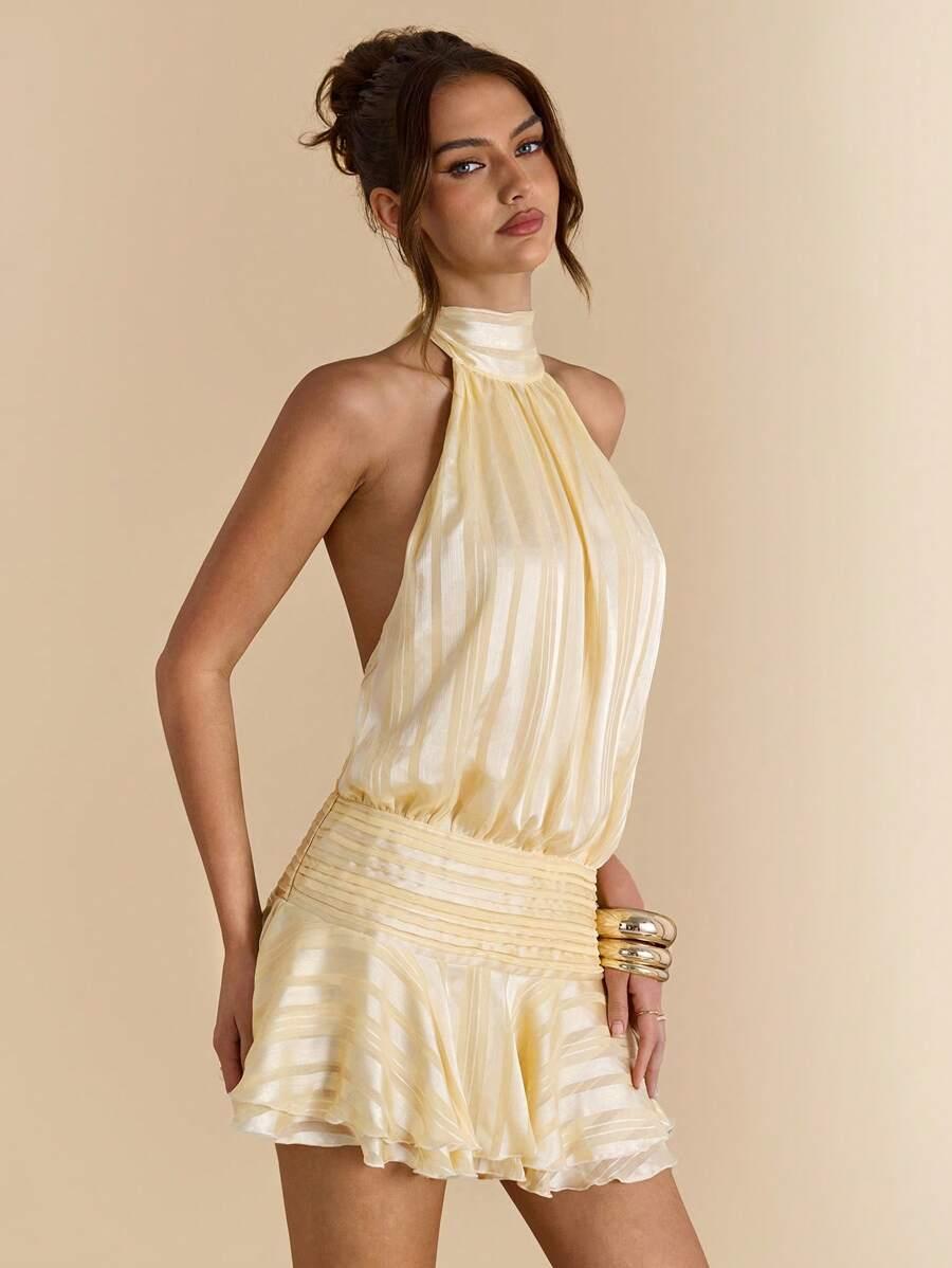 SHEIN MINI SUKIENKA ODKRYTE PLECY S06__S