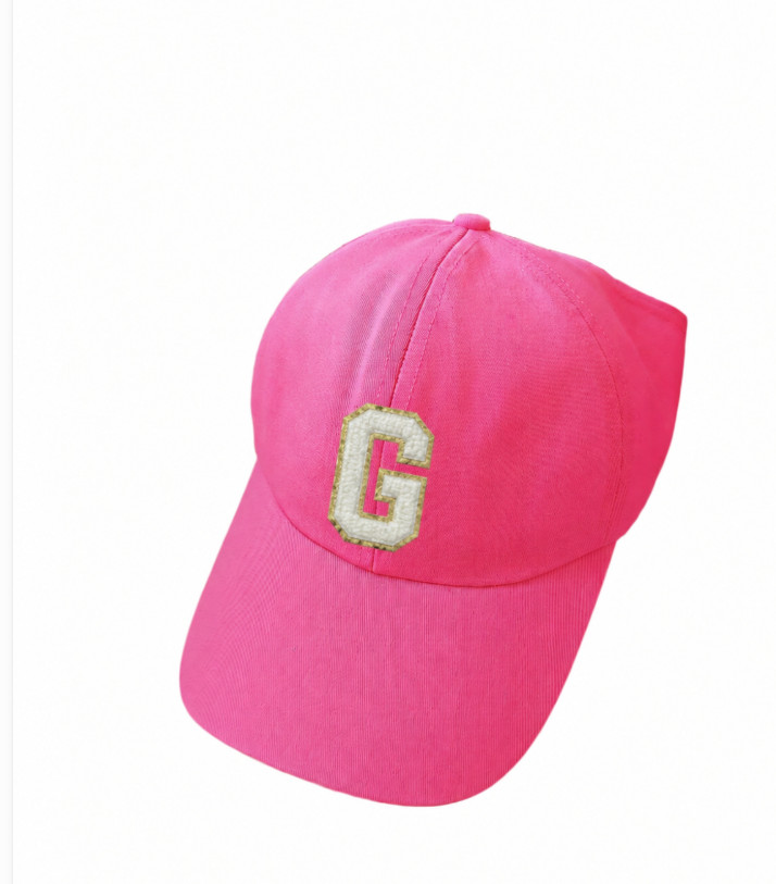 SHEIN RÓŻOWA CZAPKA Z DASZKIEM LITERA "G" S07__55