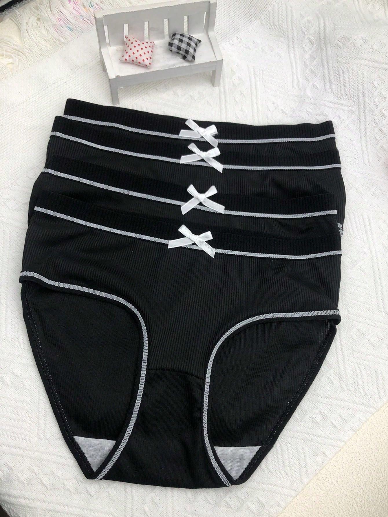 SHEIN CZARNE MAJTKI 4-PACK S06__L