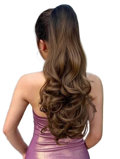 SHEIN BRĄZOWY KUCYK WŁOSY SYNTETYCZNE S07__55CM